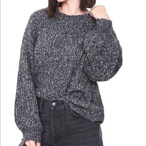 NWT Cozy Crewneck Ribbed Sweater Charcoal Gray